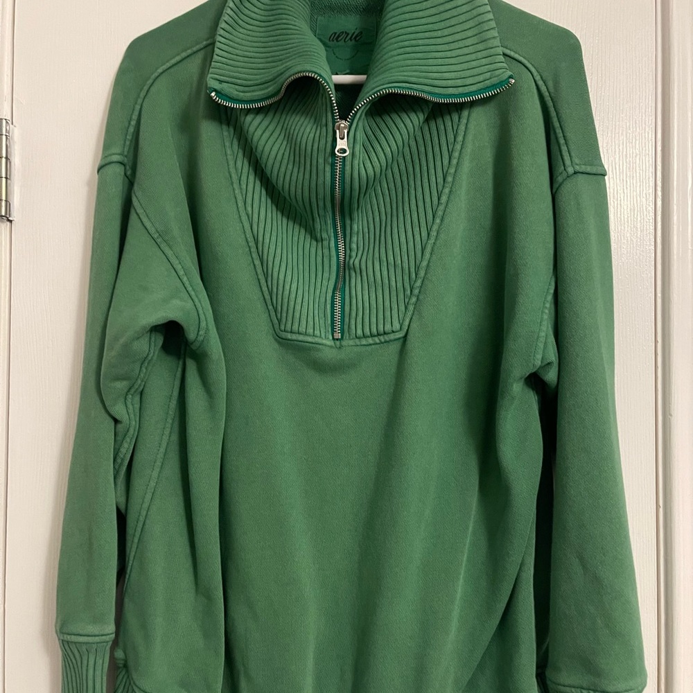 Green zip up sweatshirt